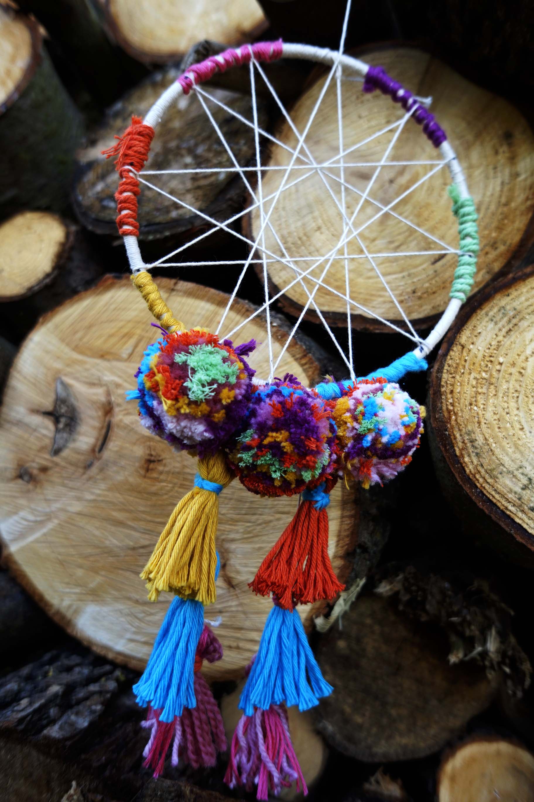 Traumfänger, dream catcher , DIY, Do it yourself, basteln, kreativ, Idee, Schlafzimmer, Schlaf, Bett Traum, Interior Design, Innenarchitektur, Schwarz, bunt, Ethno, Boho, trend