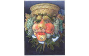 Guiseppe Arcimboldo Serie Kunst Künstler, Manierismus, Barock, Gemüse, Obst Collage, Gemälde, Öl, Leinwand, Idee, KReativ, Gestaltung, Malerei, Vier Elemente, JAhreszeiten, Feuer Wasser Erde Luft, Frühling, Sommer, Herbst und Winter