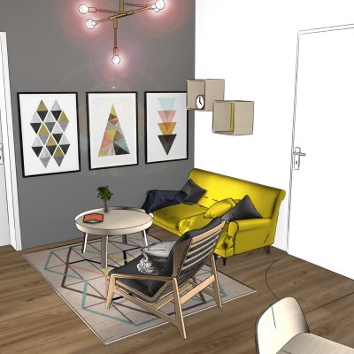 Visualisierung mittels 3D Rendering. Innenarchitektur Entwurf, Möblierung, Innenarchitekt